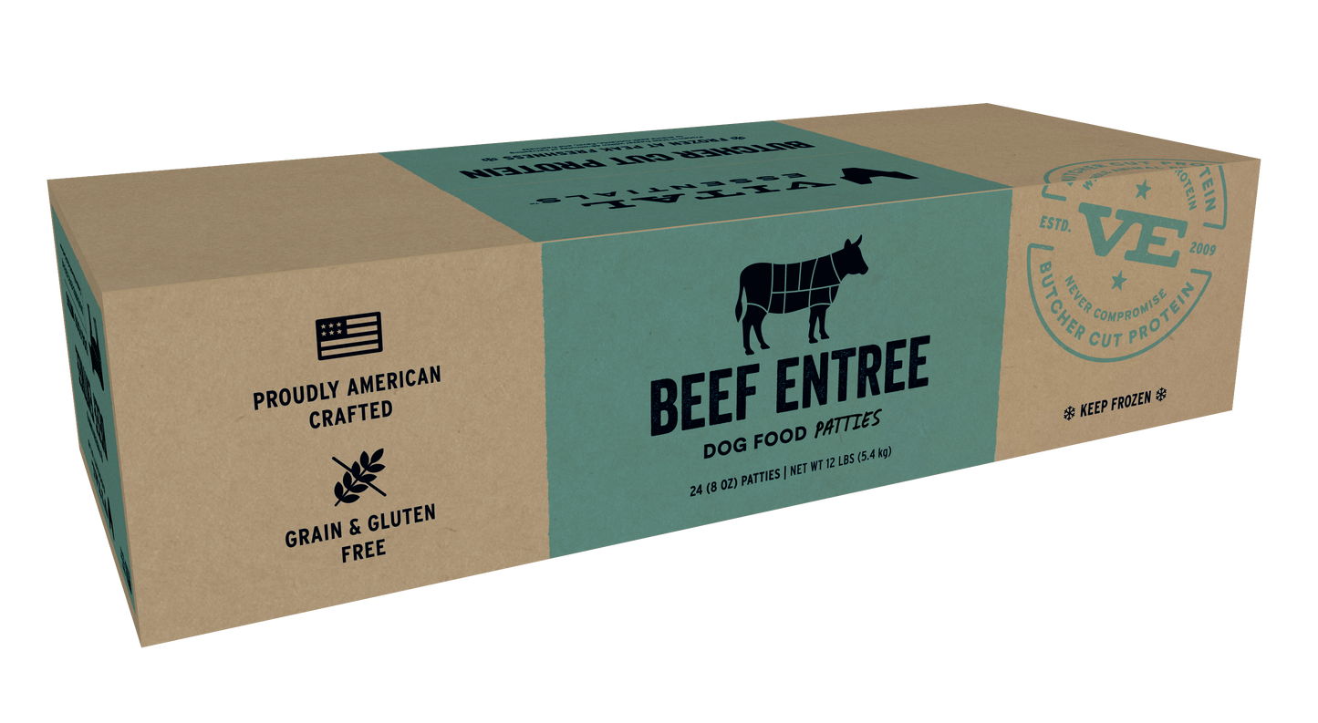 Frozen Beef Entree Dog Food Patties