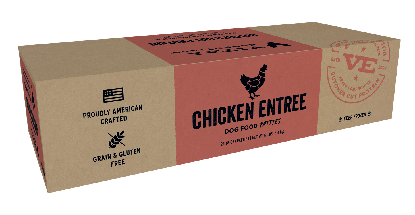 Frozen Chicken Entree Dog Food Patties