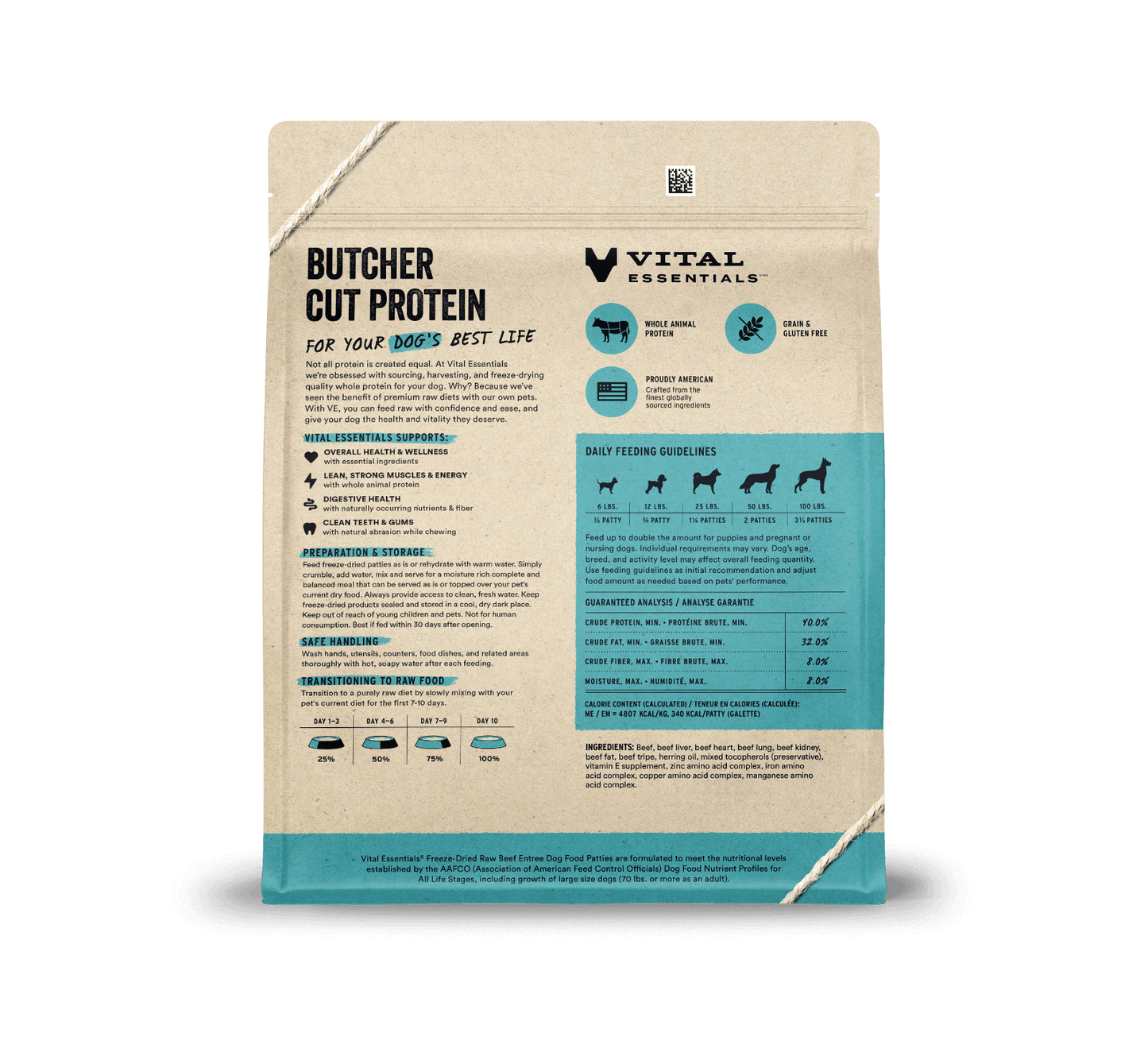 package back vital essentials®_freeze-dried raw_beef_entree_patties_dog food