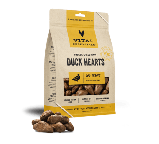 package front vital essentials®_freeze-dried raw_duck hearts___dog treats