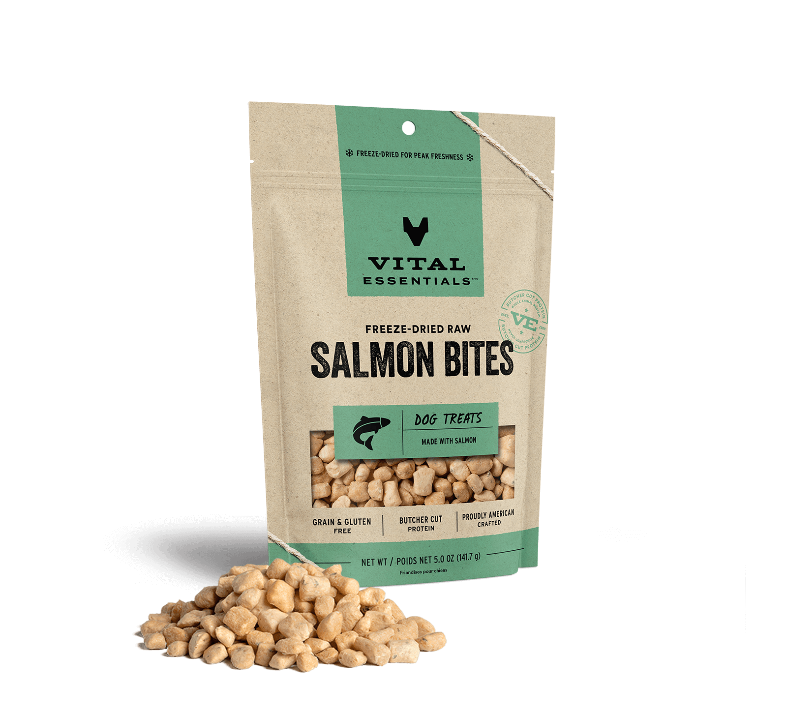 package front vital essentials®_freeze-dried raw_salmon_bites__dog treats