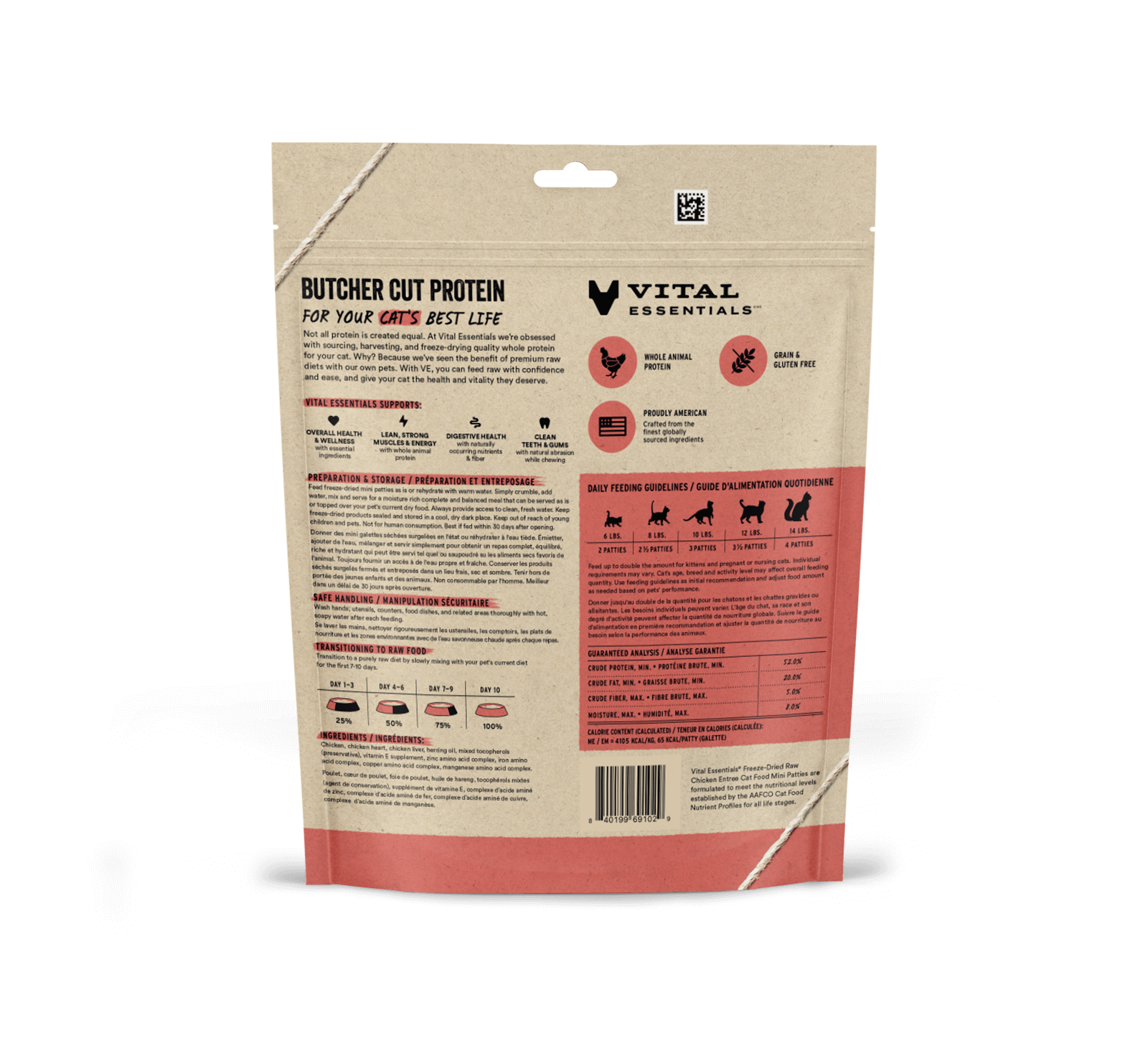 package back vital essentials®_freeze-dried raw_chicken_entree_mini patties_cat food