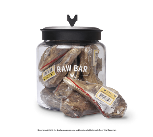 package front vital essentials®_freeze-dried raw bar_duck heads___dog snacks