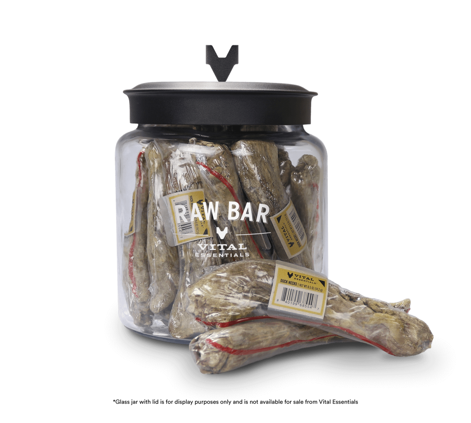 package front vital essentials®_freeze-dried raw bar_duck necks___dog snacks