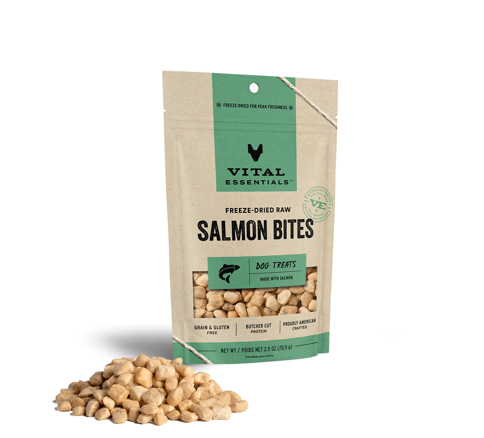 package front vital essentials®_freeze-dried raw_salmon_bites__dog treats