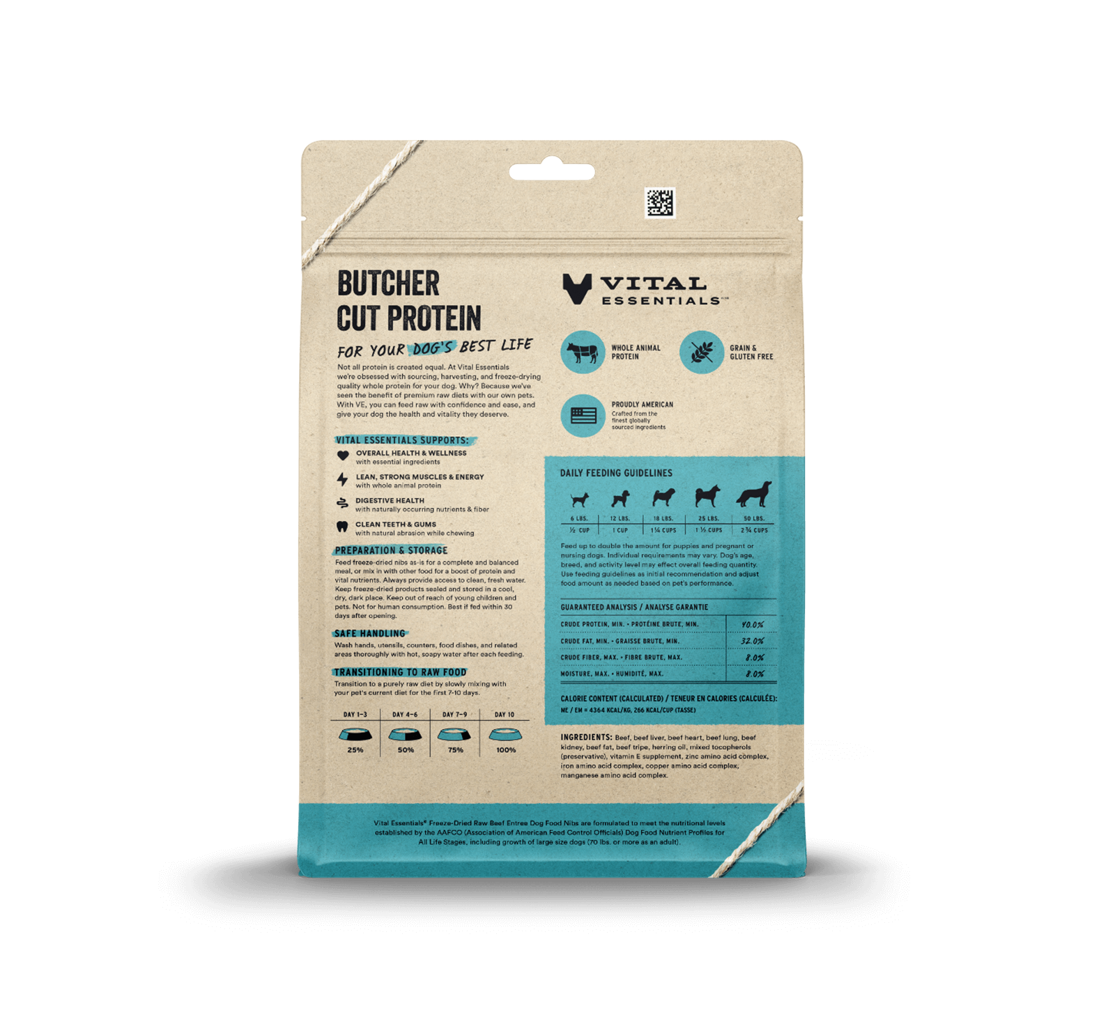 package back vital essentials®_freeze-dried raw_beef_entree_nibs_dog food