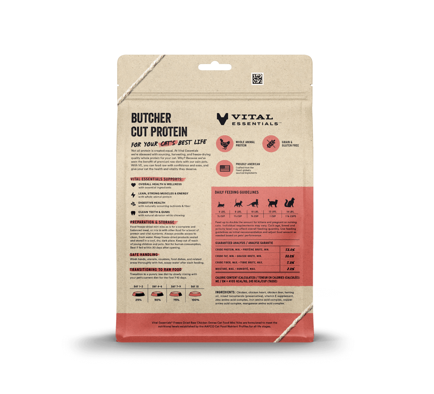 package back vital essentials®_freeze-dried raw_chicken_entree_mini nibs_cat food