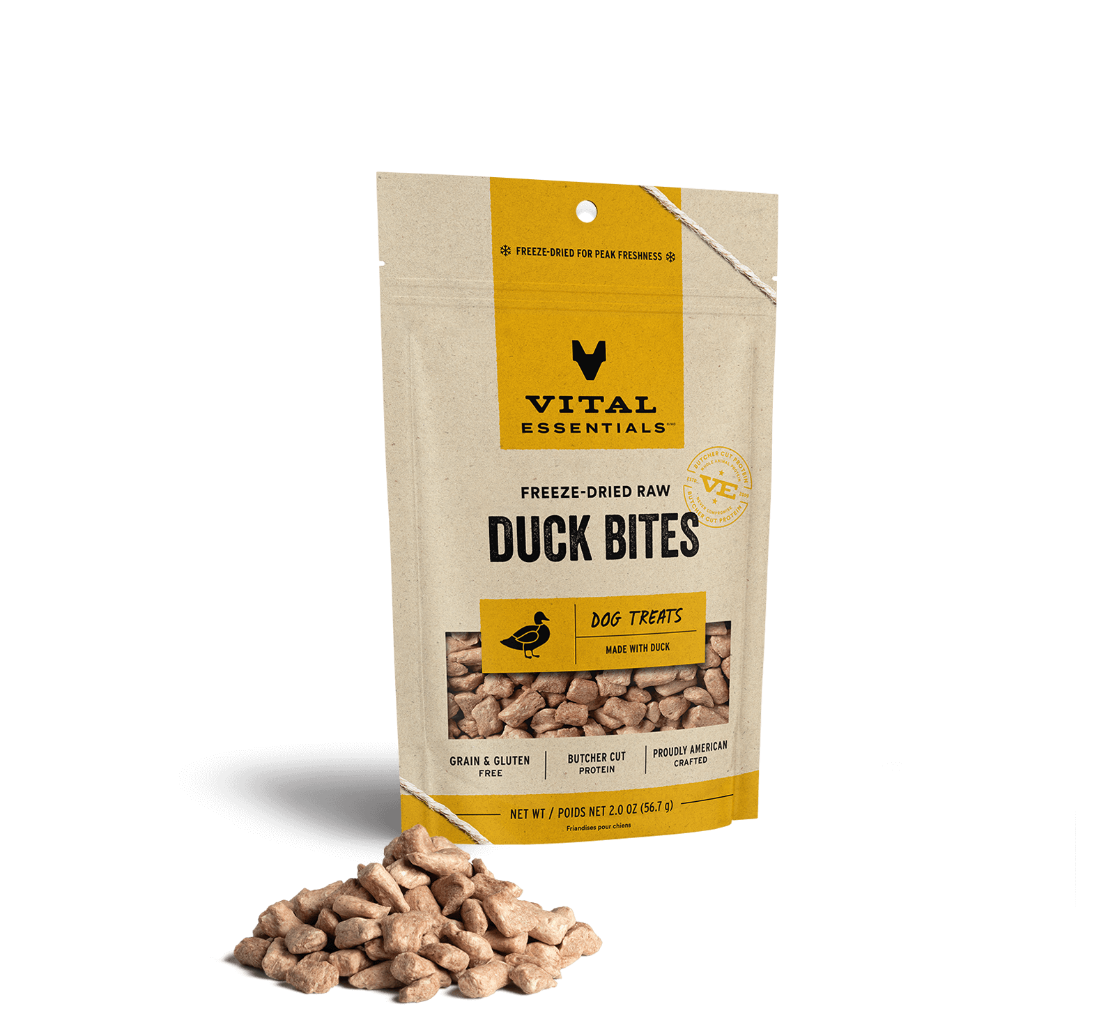 package front vital essentials®_freeze-dried raw_duck_bites__dog treats