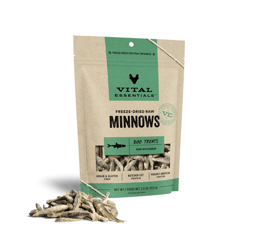 package front vital essentials®_freeze-dried raw_minnows___dog treats