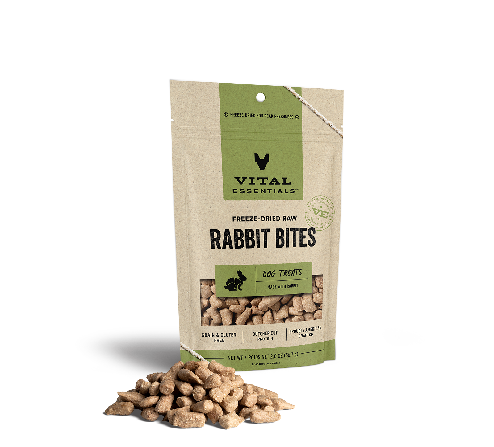 package front vital essentials®_freeze-dried raw_rabbit_bites__dog treats