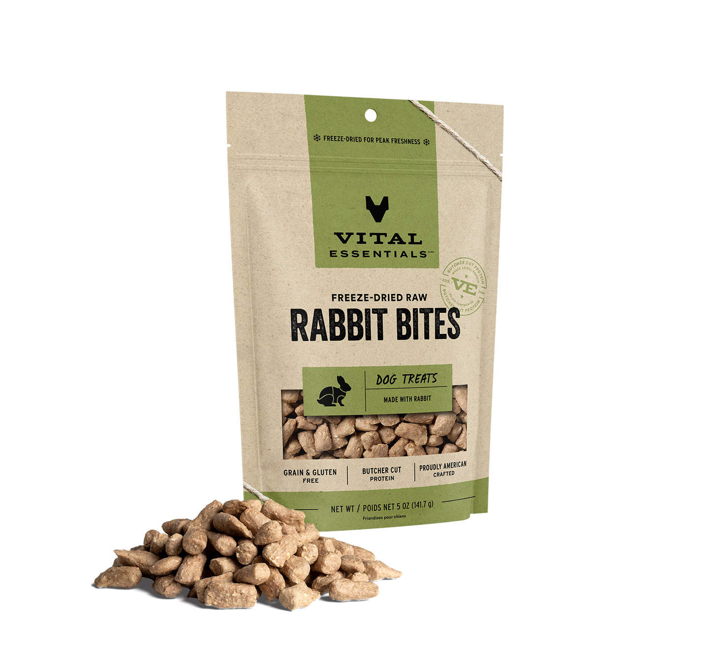 package front vital essentials®_freeze-dried raw_rabbit_bites__dog treats