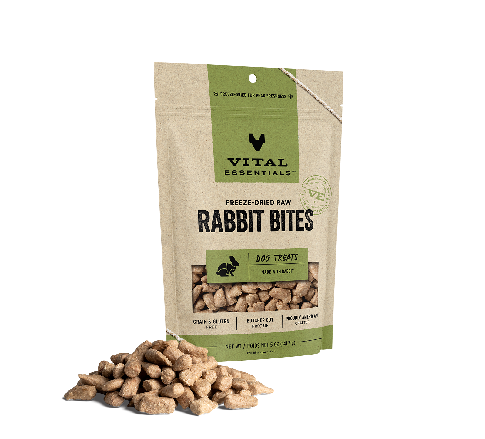 package front vital essentials®_freeze-dried raw_rabbit_bites__dog treats