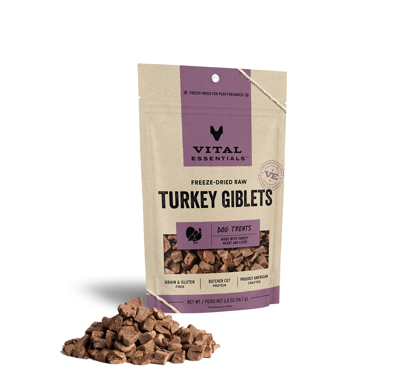 package front vital essentials®_freeze-dried raw_turkey giblets___dog treats