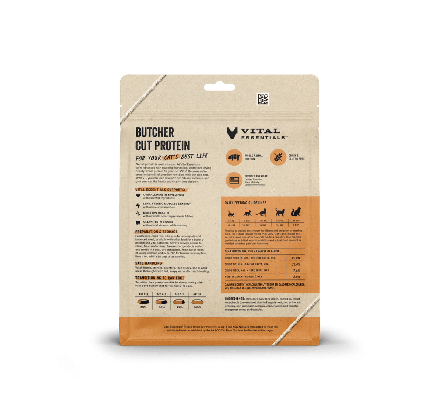 package back vital essentials®_freeze-dried raw_pork_entree_mini nibs_cat food