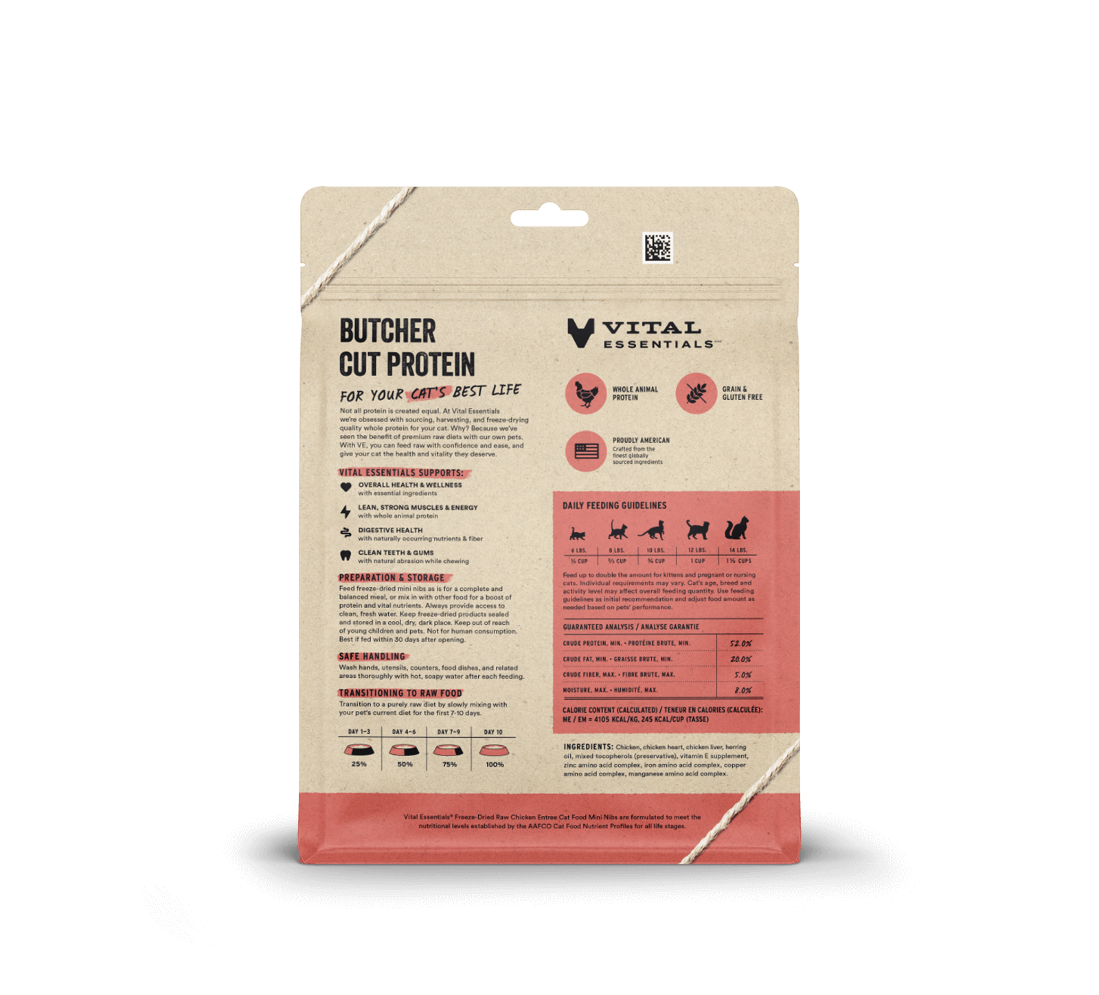 package back vital essentials®_freeze-dried raw_chicken_entree_mini nibs_cat food