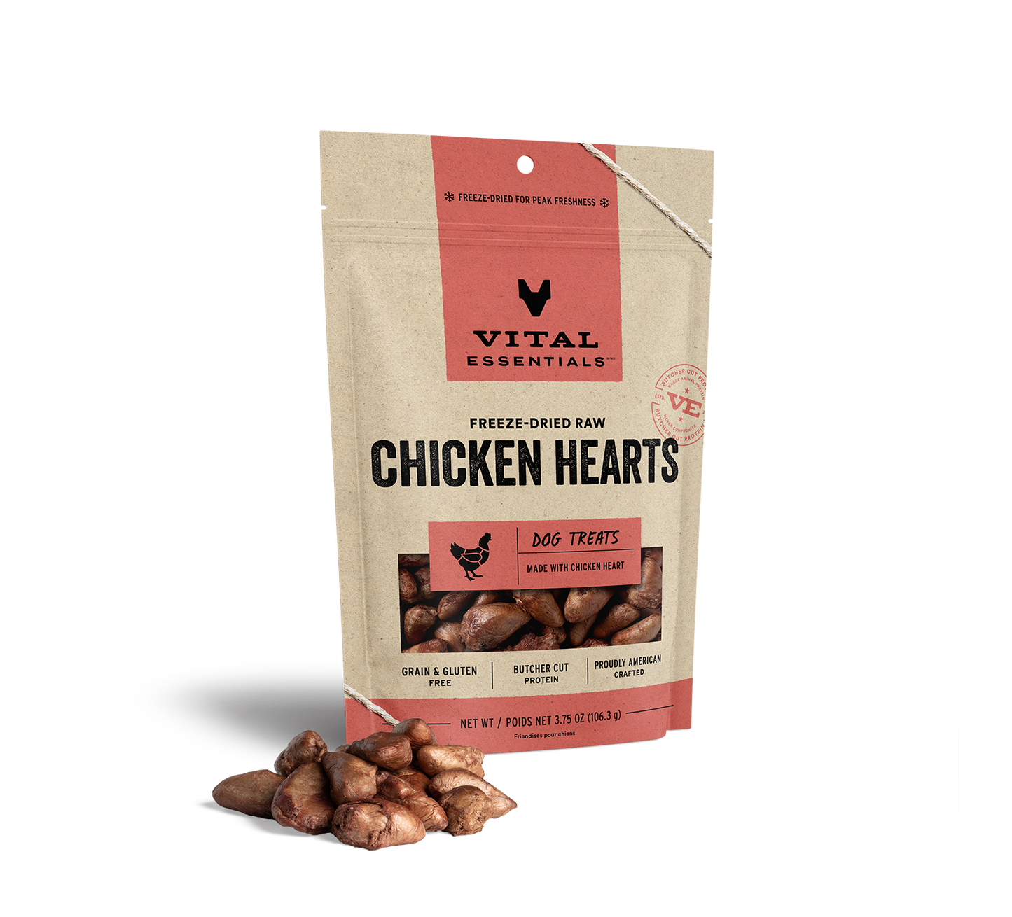 package front vital essentials®_freeze-dried raw_chicken hearts___dog treats