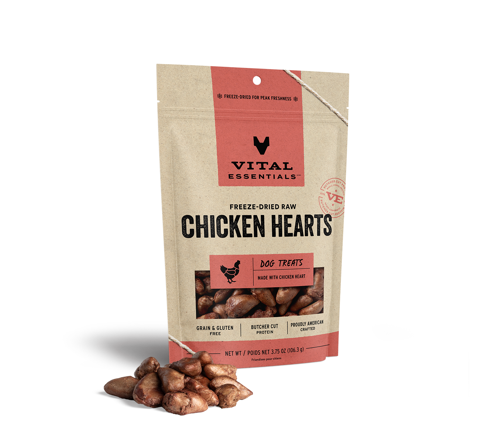 package front vital essentials®_freeze-dried raw_chicken hearts___dog treats