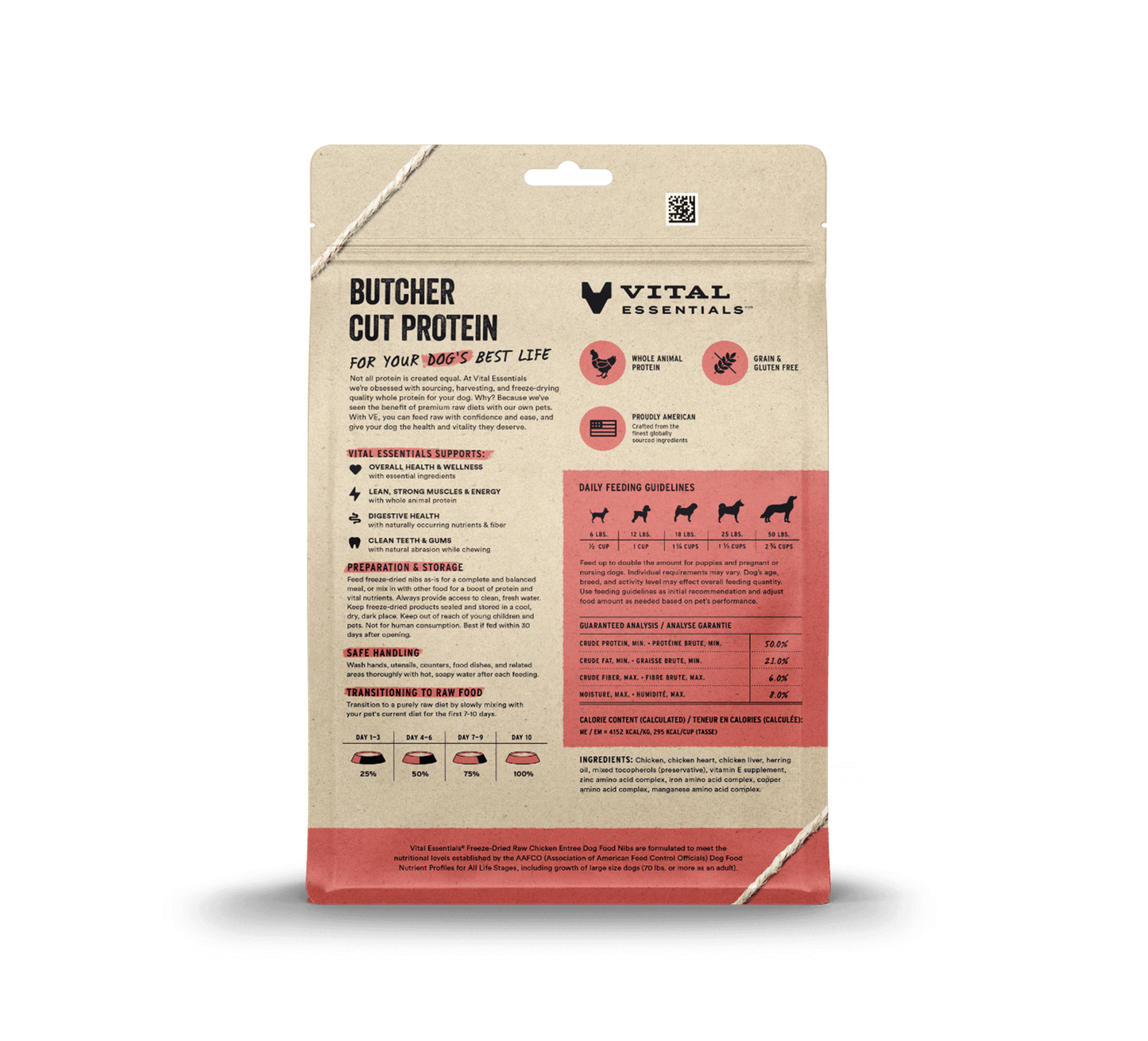 package back vital essentials®_freeze-dried raw_chicken_entree_nibs_dog food