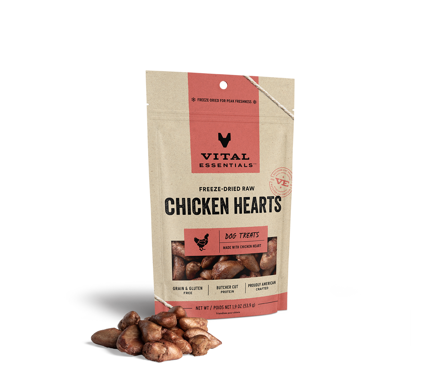 package front vital essentials®_freeze-dried raw_chicken hearts___dog treats