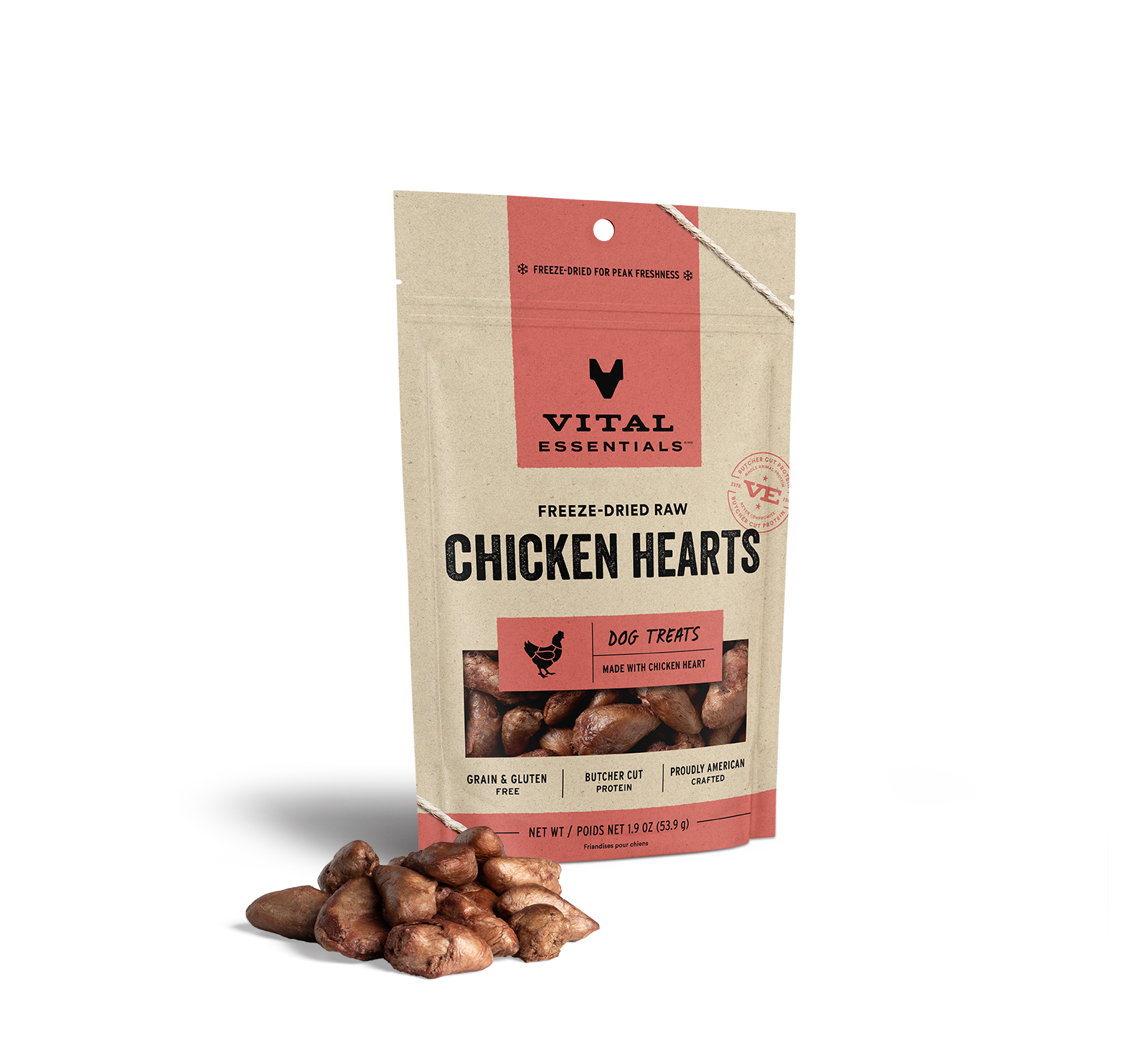 package front vital essentials®_freeze-dried raw_chicken hearts___dog treats