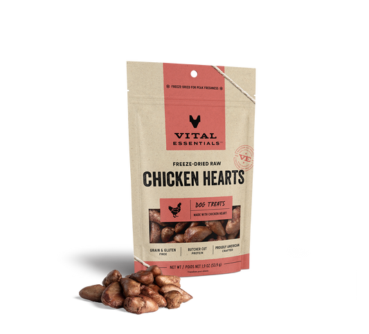 package front vital essentials®_freeze-dried raw_chicken hearts___dog treats