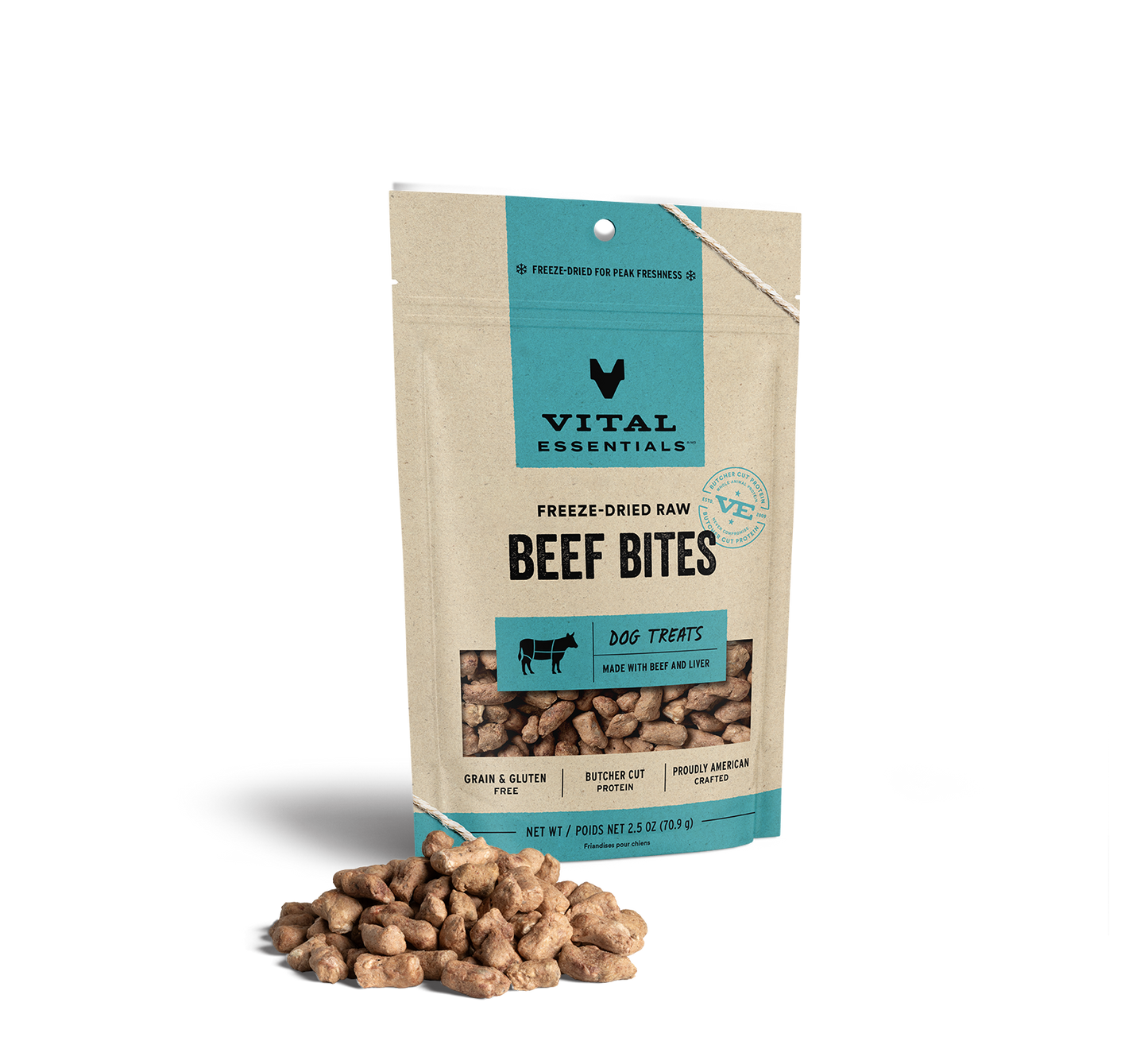 package front vital essentials®_freeze-dried raw_beef_bites__dog treats