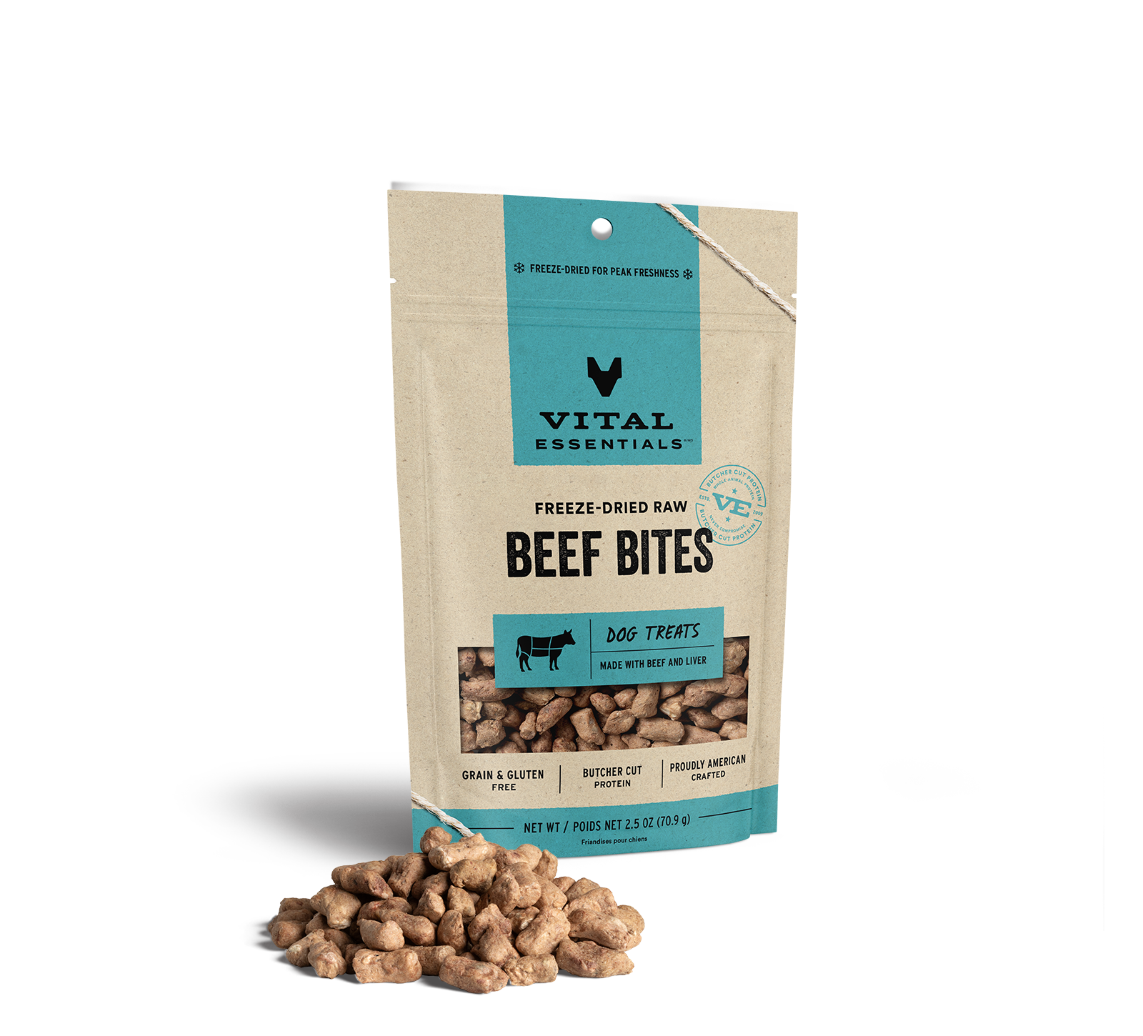 package front vital essentials®_freeze-dried raw_beef_bites__dog treats