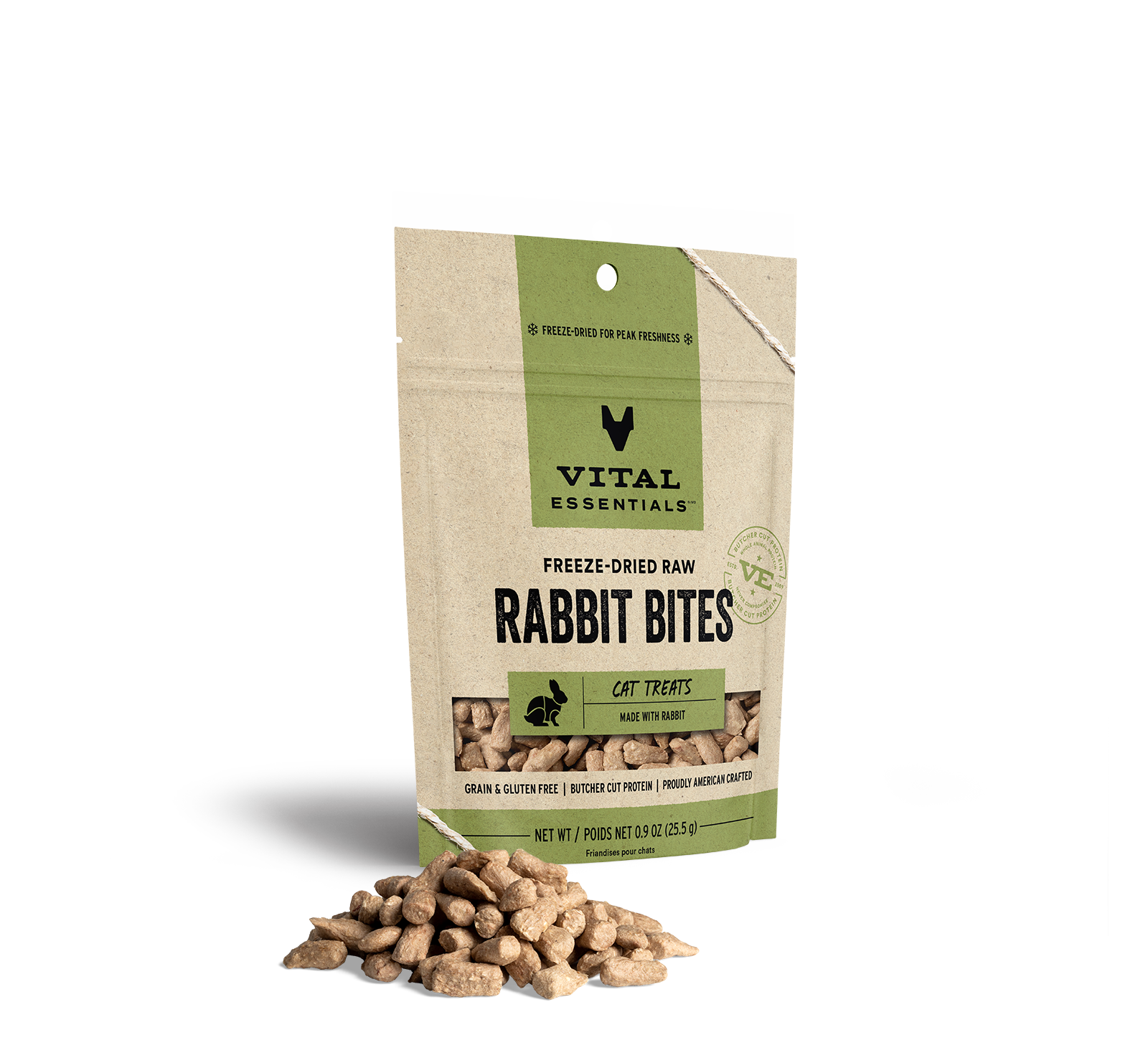 package front vital essentials®_freeze-dried raw_rabbit_bites__cat treats