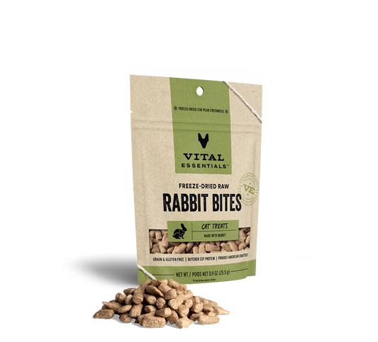 package front vital essentials®_freeze-dried raw_rabbit_bites__cat treats