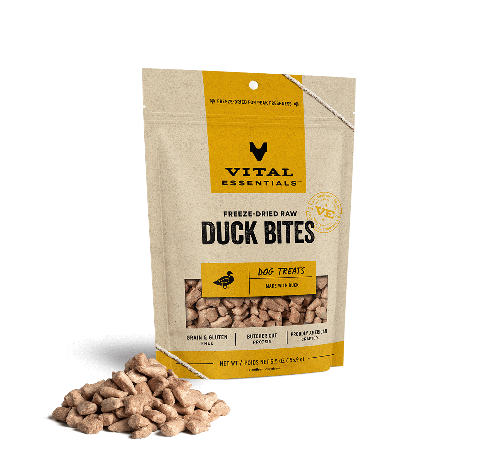 package front vital essentials®_freeze-dried raw_duck_bites__dog treats