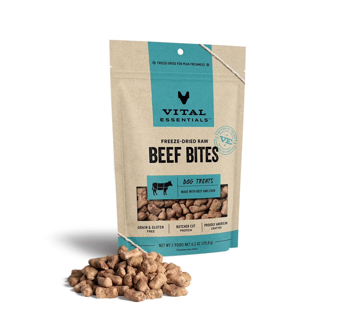 package front vital essentials®_freeze-dried raw_beef_bites__dog treats