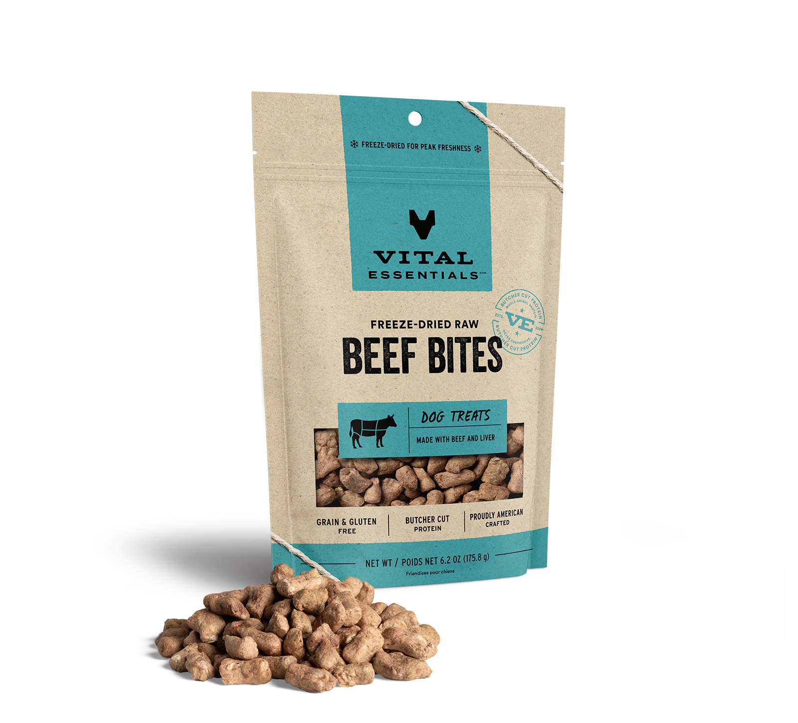 package front vital essentials®_freeze-dried raw_beef_bites__dog treats